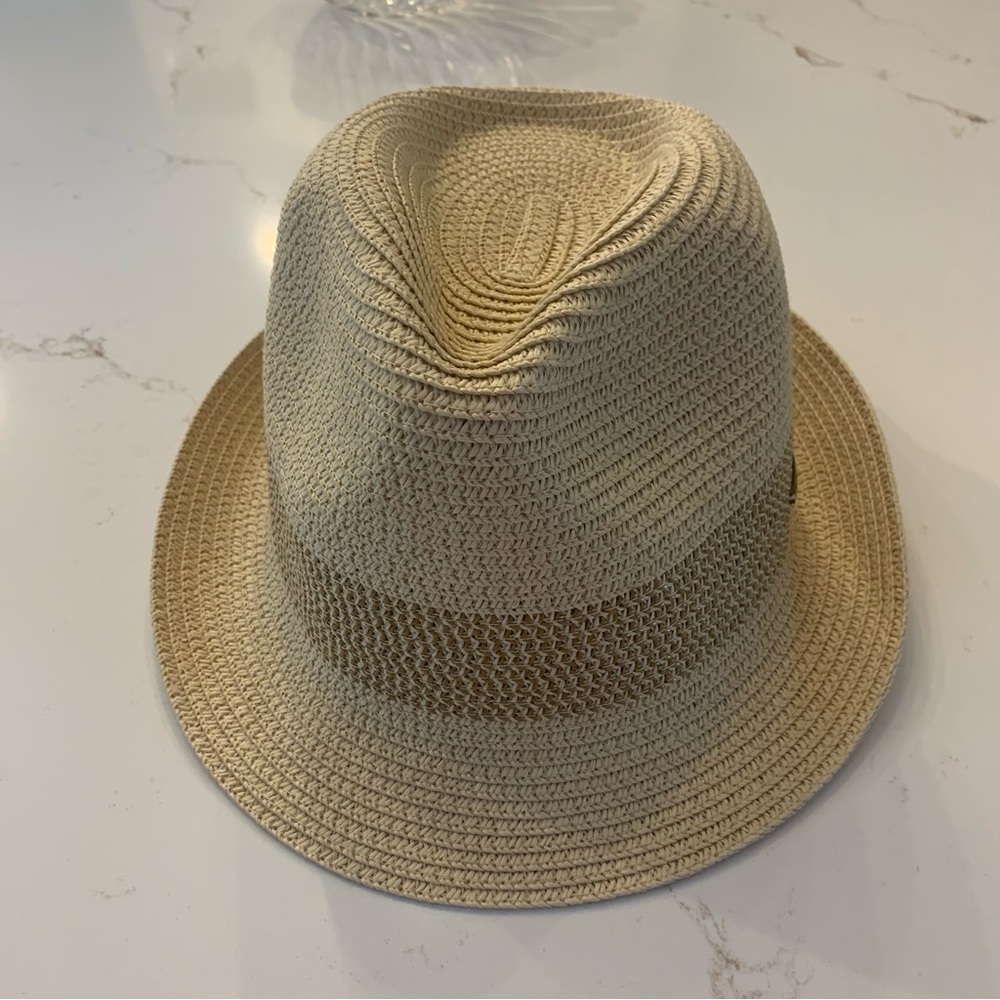 Siggi Panama Straw Summer Fedora Beach Trilby Sun Hat Short Brim Unisex Unworn